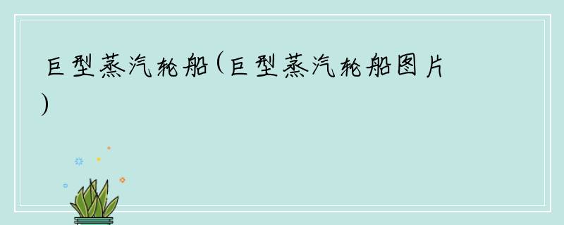 巨型蒸汽轮船(巨型蒸汽轮船图片)