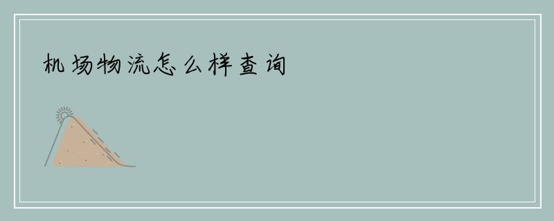 机场物流怎么样查询
