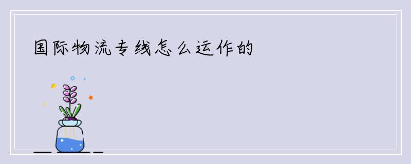 国际物流专线怎么运作的