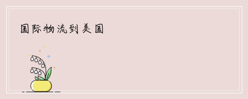 国际物流到美国