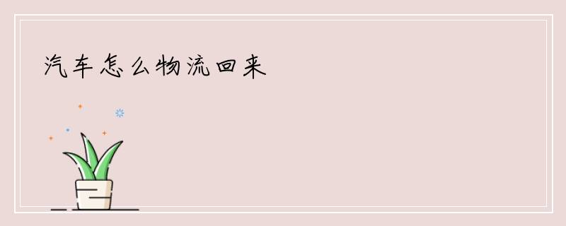 汽车怎么物流回来