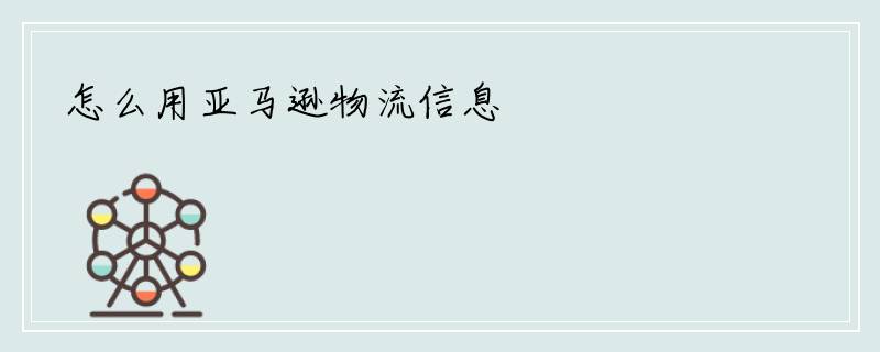 怎么用亚马逊物流信息