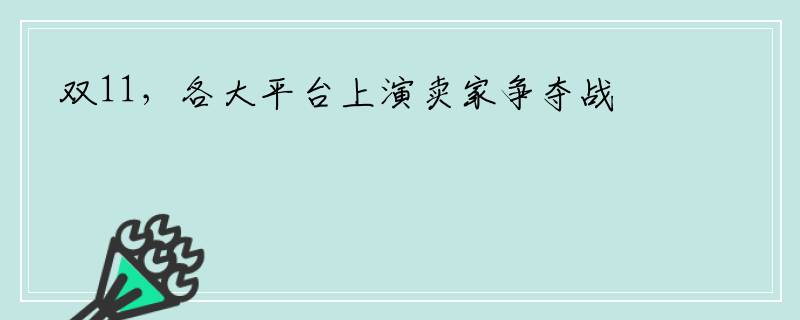 双11，各大平台上演卖家争夺战