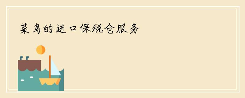 菜鸟的进口保税仓服务