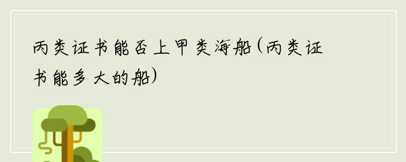 丙类证书能否上甲类海船(丙类证书能多大的船)