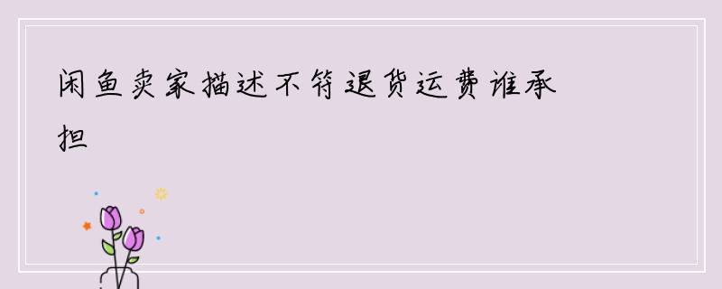 闲鱼卖家描述不符退货运费谁承担