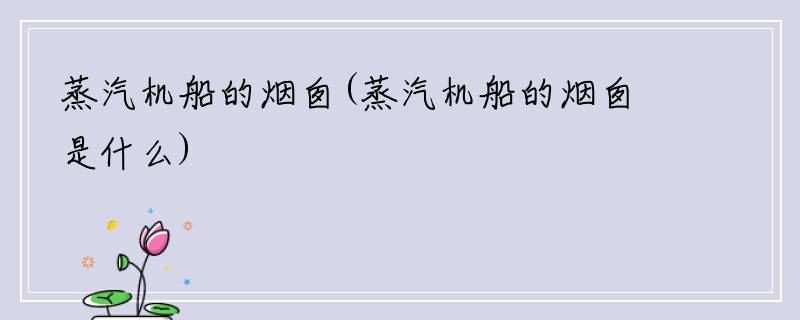 蒸汽机船的烟囱(蒸汽机船的烟囱是什么)