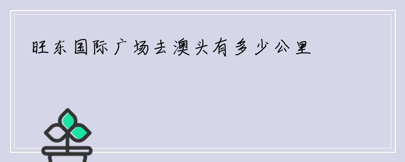 旺东国际广场去澳头有多少公里