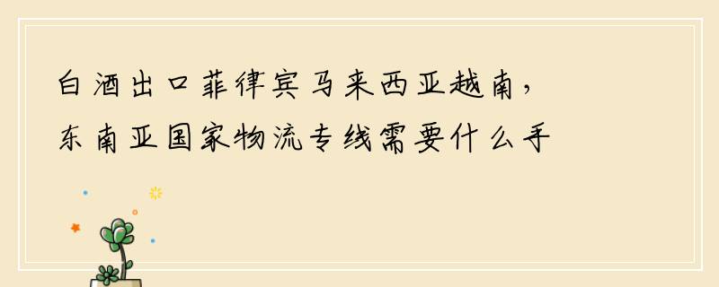 白酒出口菲律宾马来西亚越南，东南亚国家物流专线需要什么手续及流程