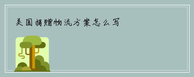 美国捐赠物流方案怎么写