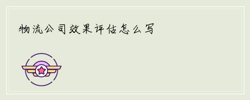 物流公司效果评估怎么写