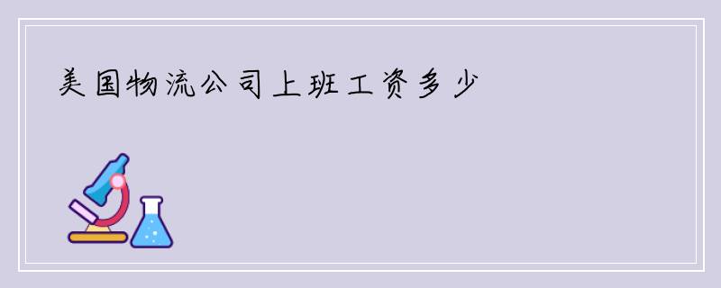 美国物流公司上班工资多少