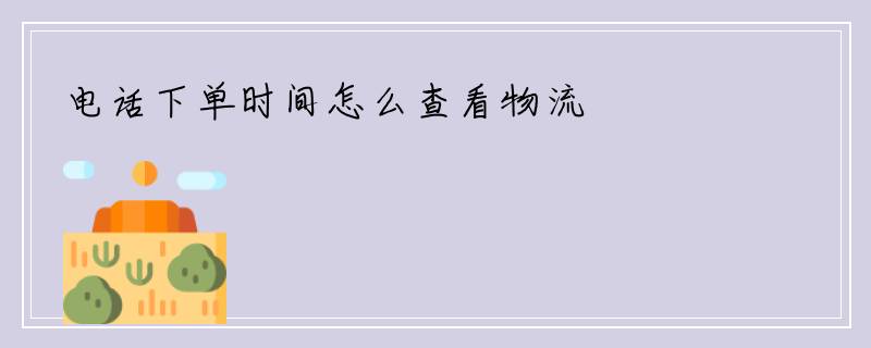电话下单时间怎么查看物流