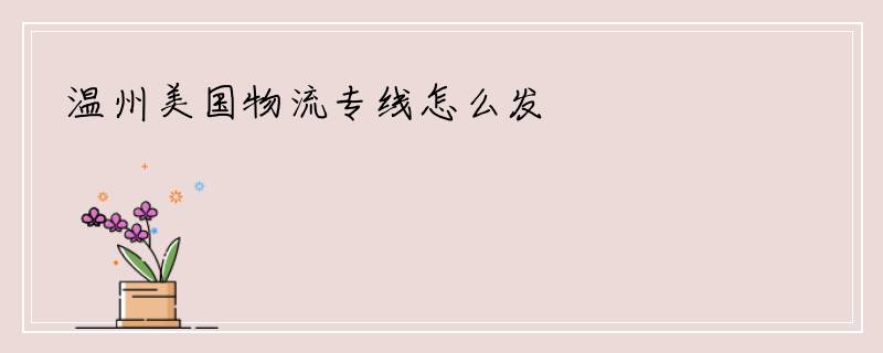 温州美国物流专线怎么发