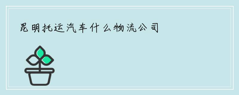 昆明托运汽车什么物流公司