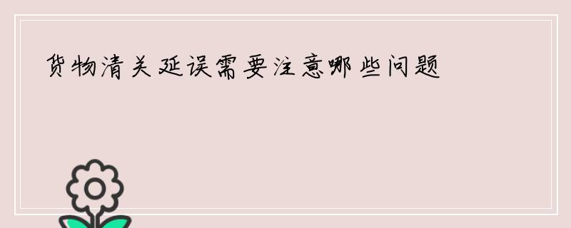 货物清关延误需要注意哪些问题