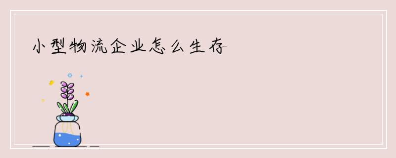 小型物流企业怎么生存