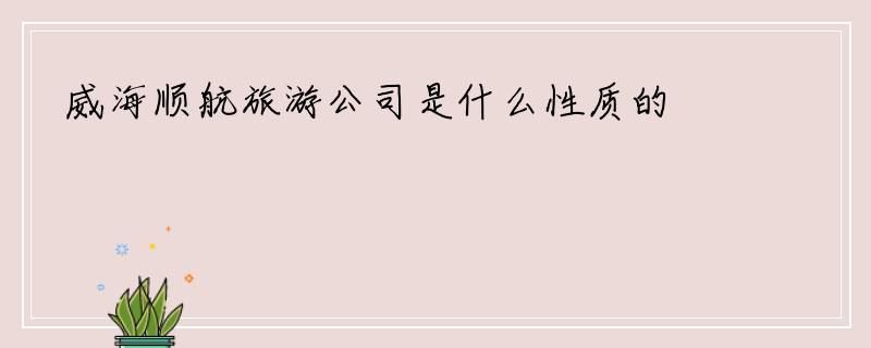 威海顺航旅游公司是什么性质的