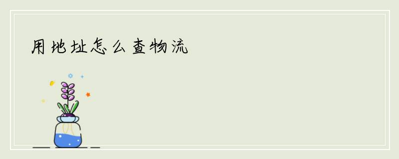 用地址怎么查物流