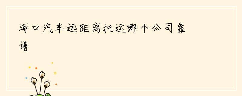 海口汽车远距离托运哪个公司靠谱