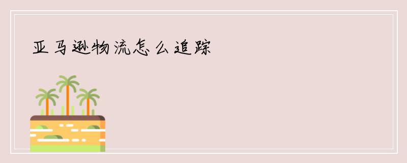 亚马逊物流怎么追踪