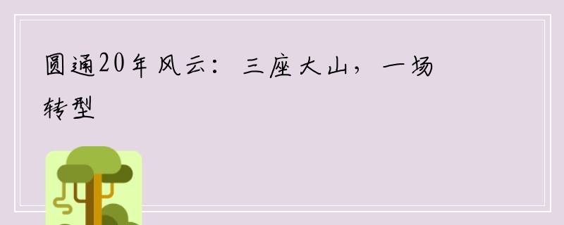 圆通20年风云：三座大山，一场转型