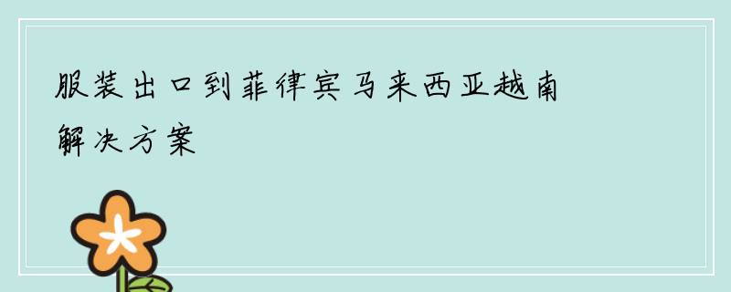 服装出口到菲律宾马来西亚越南解决方案