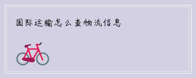 国际运输怎么查物流信息