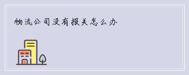 物流公司没有报关怎么办