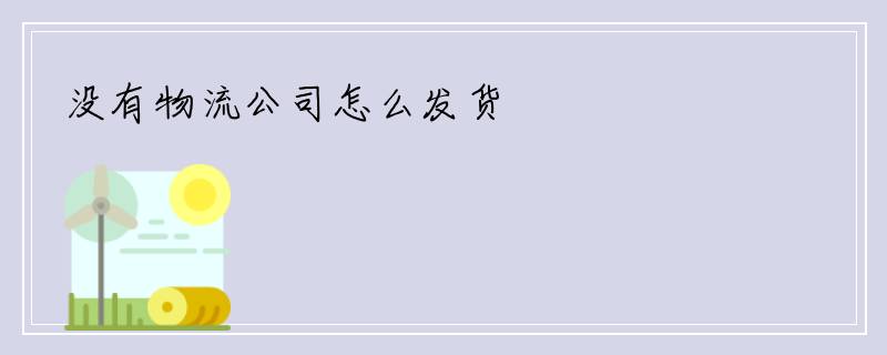 没有物流公司怎么发货