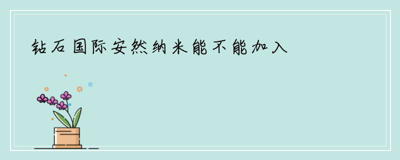 钻石国际安然纳米能不能加入