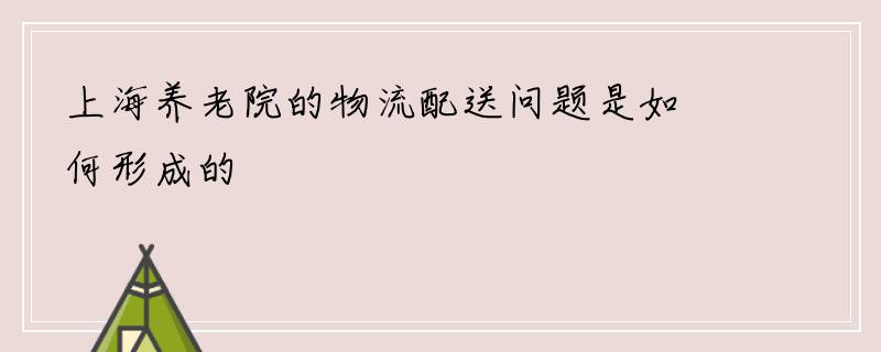 上海养老院的物流配送问题是如何形成的