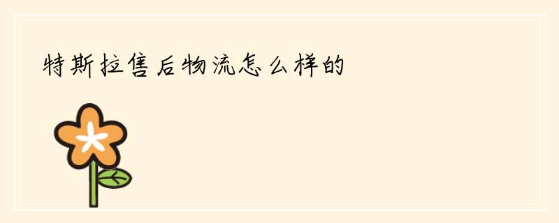 特斯拉售后物流怎么样的