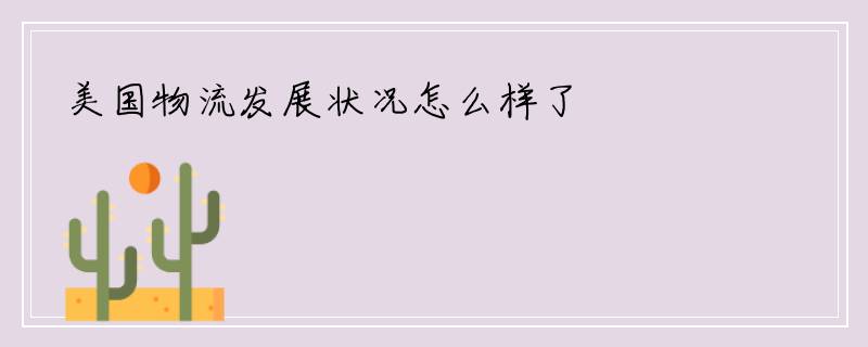 美国物流发展状况怎么样了
