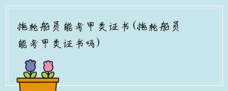 拖轮船员能考甲类证书(拖轮船员能考甲类证书吗)