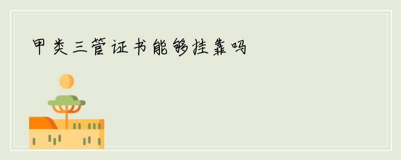 甲类三管证书能够挂靠吗