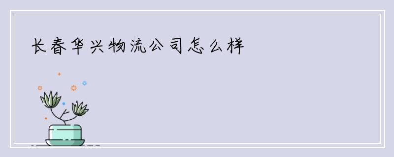 长春华兴物流公司怎么样