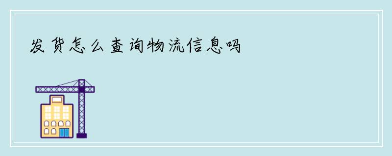 发货怎么查询物流信息吗