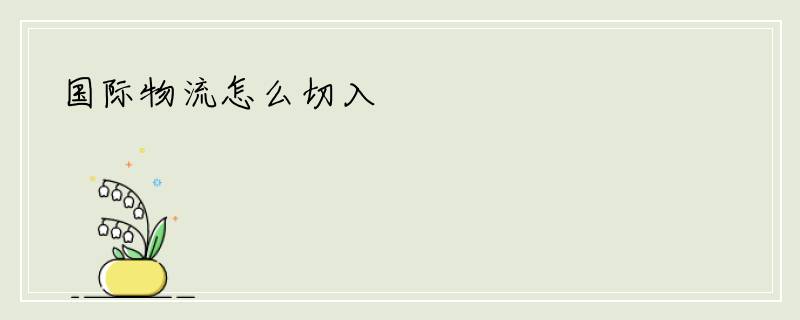 国际物流怎么切入