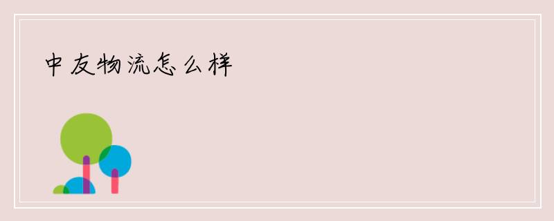 中友物流怎么样