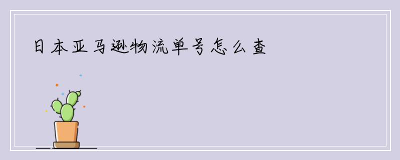日本亚马逊物流单号怎么查