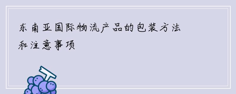 东南亚国际物流产品的包装方法和注意事项