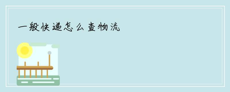 一般快递怎么查物流