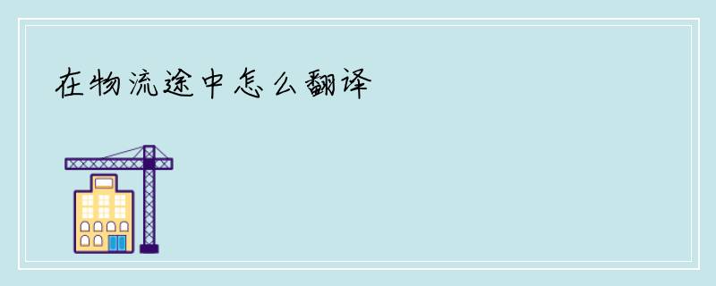 在物流途中怎么翻译