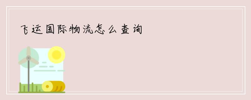 飞运国际物流怎么查询