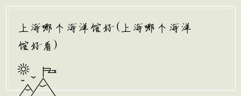 上海哪个海洋馆好(上海哪个海洋馆好看)