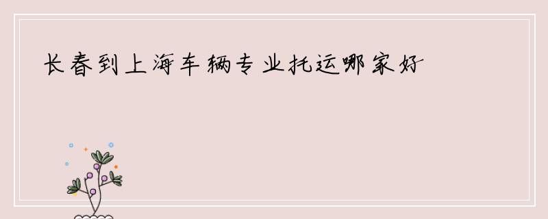 长春到上海车辆专业托运哪家好