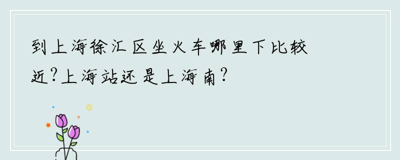 到上海徐汇区坐火车哪里下比较近?上海站还是上海南?