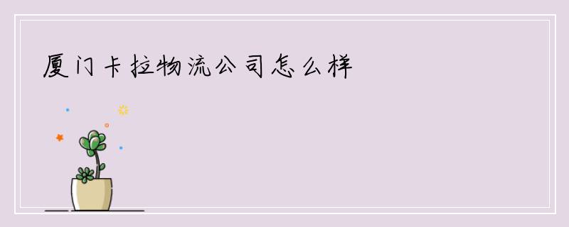 厦门卡拉物流公司怎么样