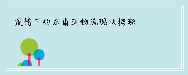 疫情下的东南亚物流现状揭晓
